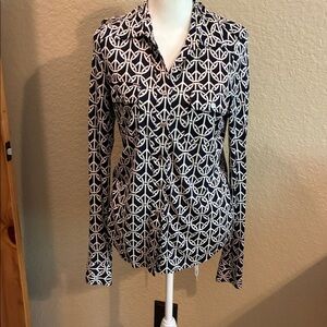Tory Burch 100% silk logo blouse.EUC